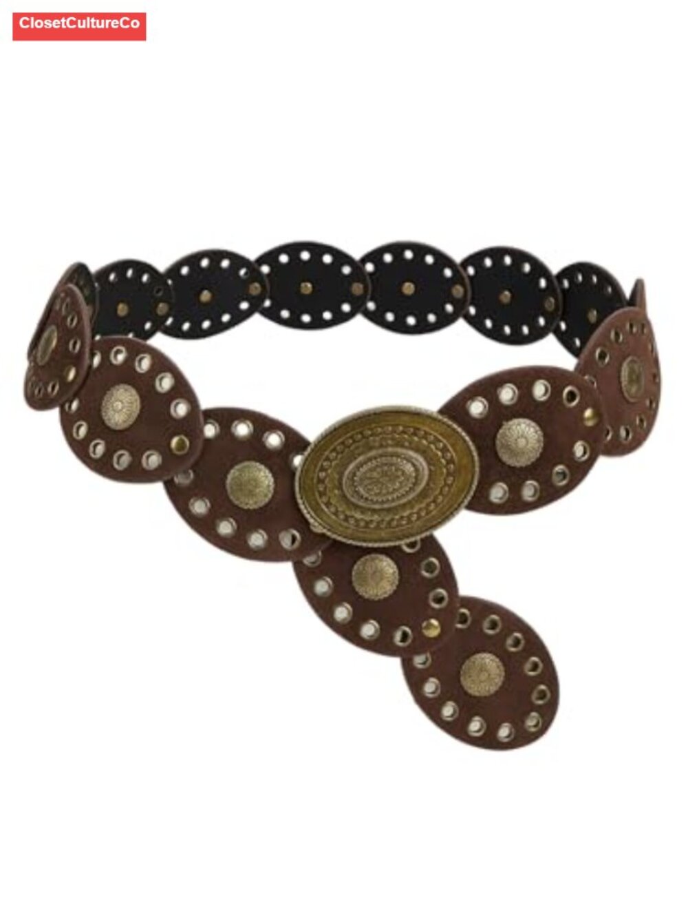 Wide Disc Belt Vintage Cowgirl Concho Waist Belts for Dress
